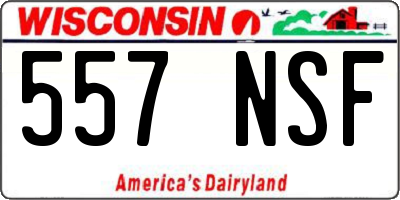 WI license plate 557NSF