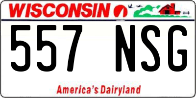WI license plate 557NSG