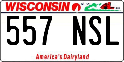WI license plate 557NSL