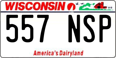 WI license plate 557NSP