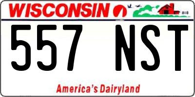 WI license plate 557NST