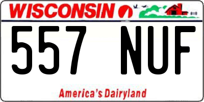 WI license plate 557NUF