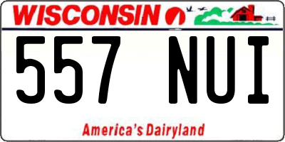 WI license plate 557NUI