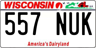 WI license plate 557NUK