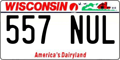 WI license plate 557NUL