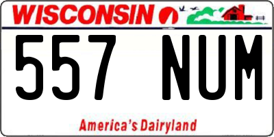 WI license plate 557NUM
