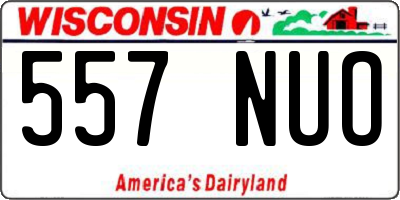 WI license plate 557NUO