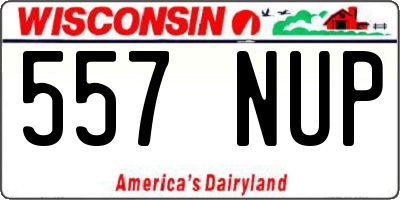 WI license plate 557NUP