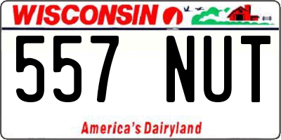 WI license plate 557NUT