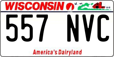 WI license plate 557NVC