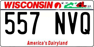 WI license plate 557NVQ