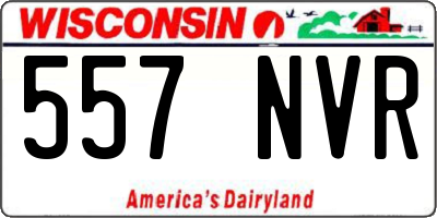 WI license plate 557NVR
