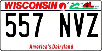 WI license plate 557NVZ