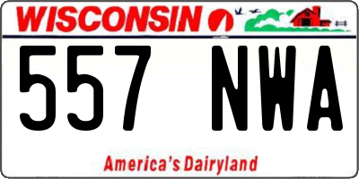 WI license plate 557NWA