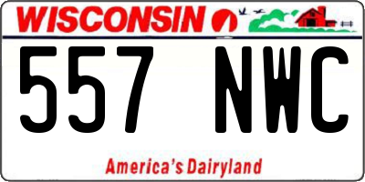 WI license plate 557NWC