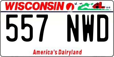 WI license plate 557NWD