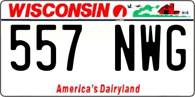 WI license plate 557NWG
