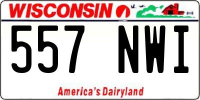 WI license plate 557NWI