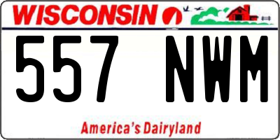 WI license plate 557NWM