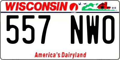 WI license plate 557NWO