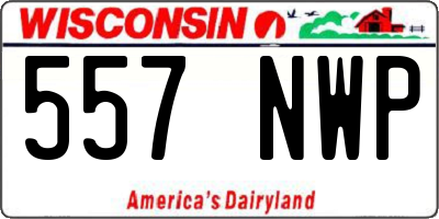 WI license plate 557NWP