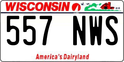 WI license plate 557NWS