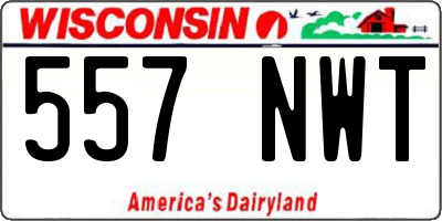 WI license plate 557NWT