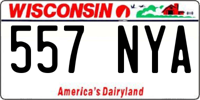 WI license plate 557NYA