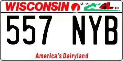 WI license plate 557NYB