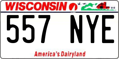 WI license plate 557NYE