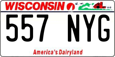 WI license plate 557NYG
