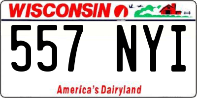 WI license plate 557NYI