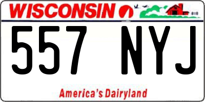 WI license plate 557NYJ
