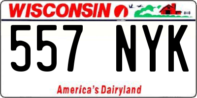 WI license plate 557NYK