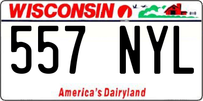 WI license plate 557NYL