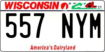 WI license plate 557NYM