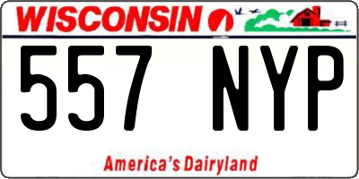 WI license plate 557NYP