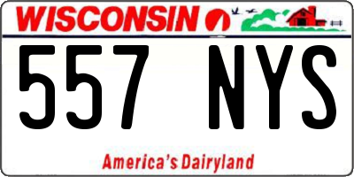 WI license plate 557NYS