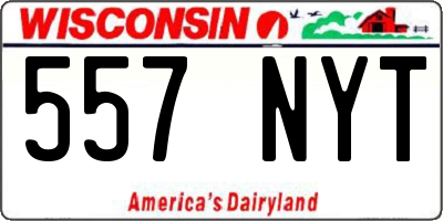 WI license plate 557NYT