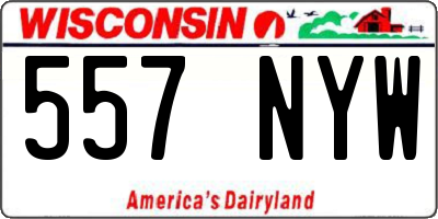 WI license plate 557NYW