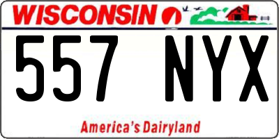 WI license plate 557NYX