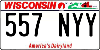 WI license plate 557NYY