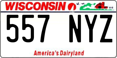 WI license plate 557NYZ