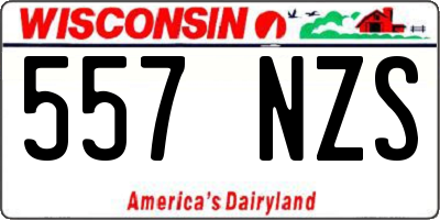 WI license plate 557NZS