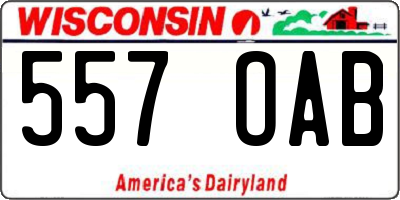 WI license plate 557OAB