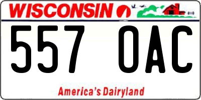 WI license plate 557OAC