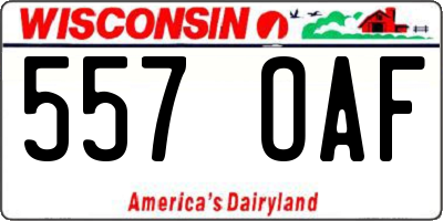 WI license plate 557OAF