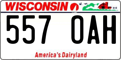 WI license plate 557OAH