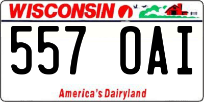 WI license plate 557OAI