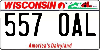 WI license plate 557OAL